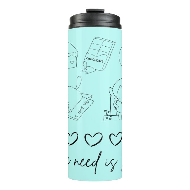 Bouteilles Isothermes kawaii mignon amour (Devant)