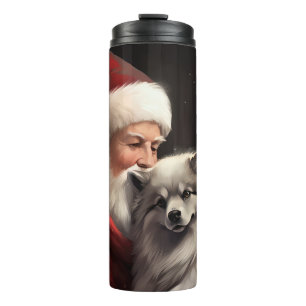 Bouteilles Isothermes Keeshond avec le Père Noël Fête de Noël