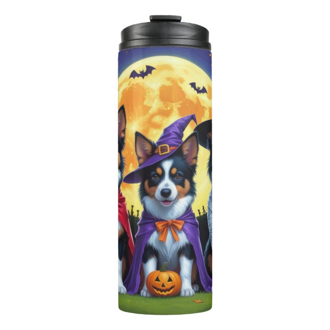 Bouteilles Isothermes Kelpies australiennes Chiens Citrouille Halloween  (Devant)