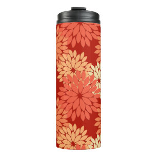 Bouteilles Isothermes Kimono Floral Moderne Impression, Mandarin Orange