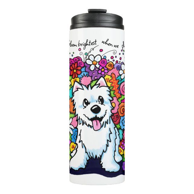 Bouteilles Isothermes KiniArt Westie Jardin Joyeux (Devant)