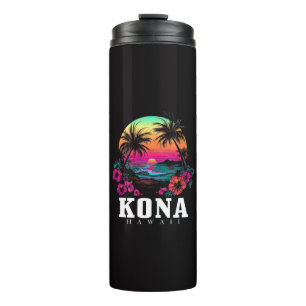 Bouteilles Isothermes Kona Hawaï Fleurs d'Hibiscus Hawaïennes Surfeur
