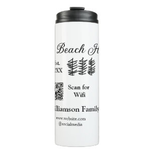 Bouteilles Isothermes La maison de plage ajoute le nom de famille Q R sc