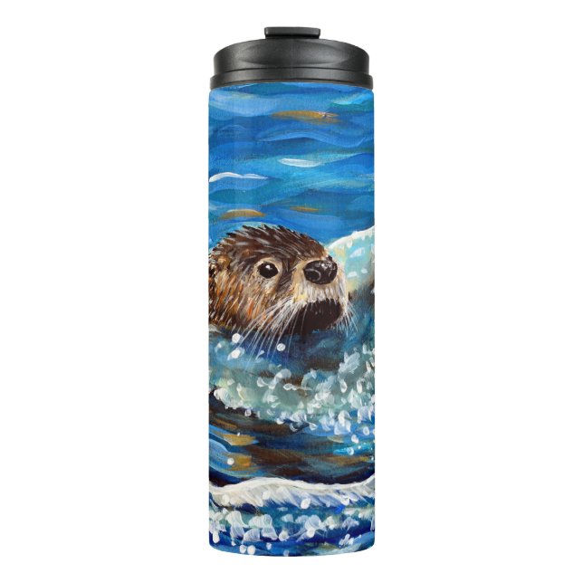 Bouteilles Isothermes La Otter dans la peinture de la mer (Devant)