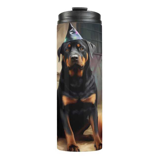 Bouteilles Isothermes La peur de l'Halloween Citrouille de Rottweiler (Devant)