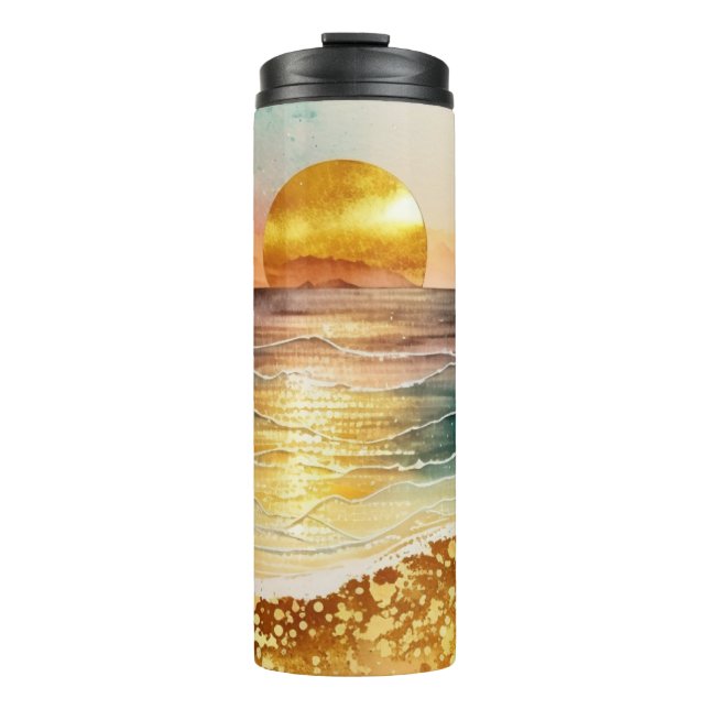 Bouteilles Isothermes La série de plage à l'aquarelle Design 3 (Devant)