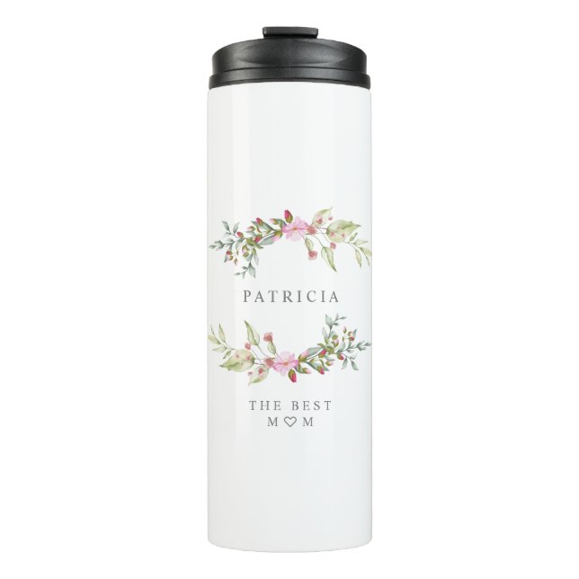 Bouteilles Isothermes La terre des fleurs en rose pour la mère (Devant)