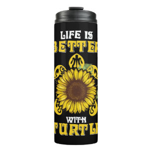 Bouteilles Isothermes La Vie Est Meilleure Avec Le Tournesol De Tortue