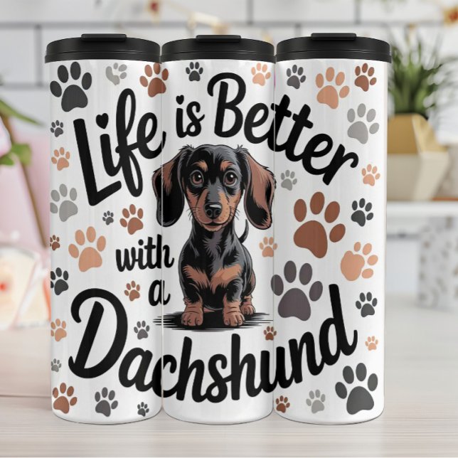 Bouteilles Isothermes La vie est meilleure avec un Dachshund (Créateur téléchargé)