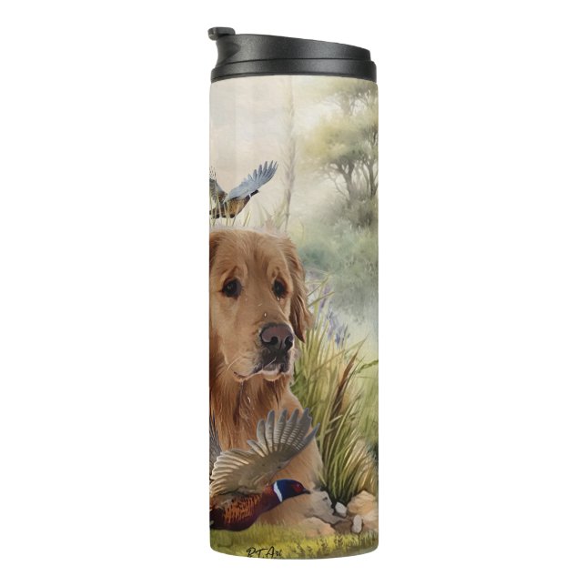 Bouteilles Isothermes Labrador Retrivers avec faisan, Art (Tourné sur la droite)