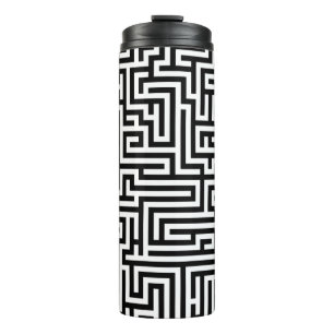 Bouteilles Isothermes Labyrinthe en noir et blanc