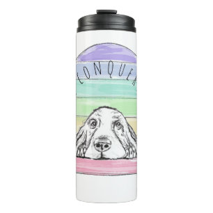 Bouteilles Isothermes l'amour conquiert tout chien arc-en-ciel basset ho