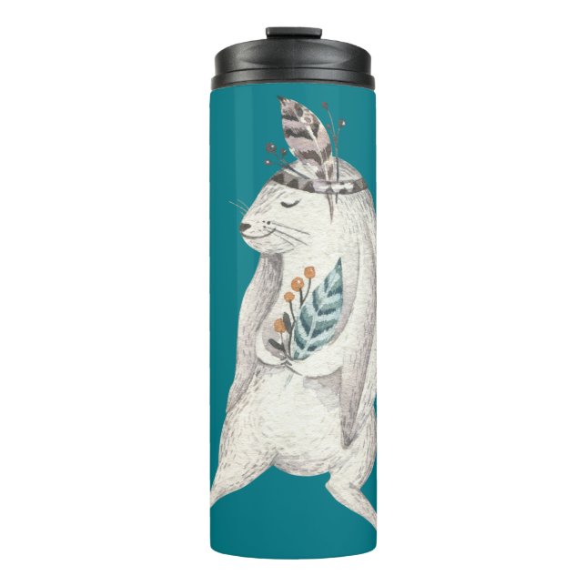 Bouteilles Isothermes Lapin bohème aquarelle (Devant)