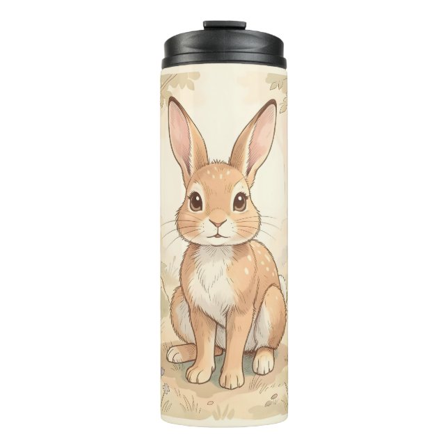 Bouteilles Isothermes Lapin brun mignon dans une forêt (Devant)