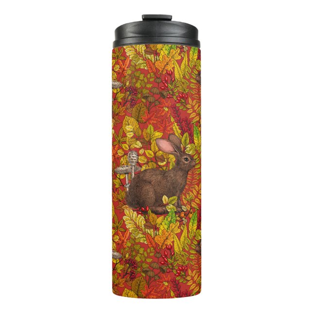Bouteilles Isothermes Lapin d'automne en rouge (Devant)