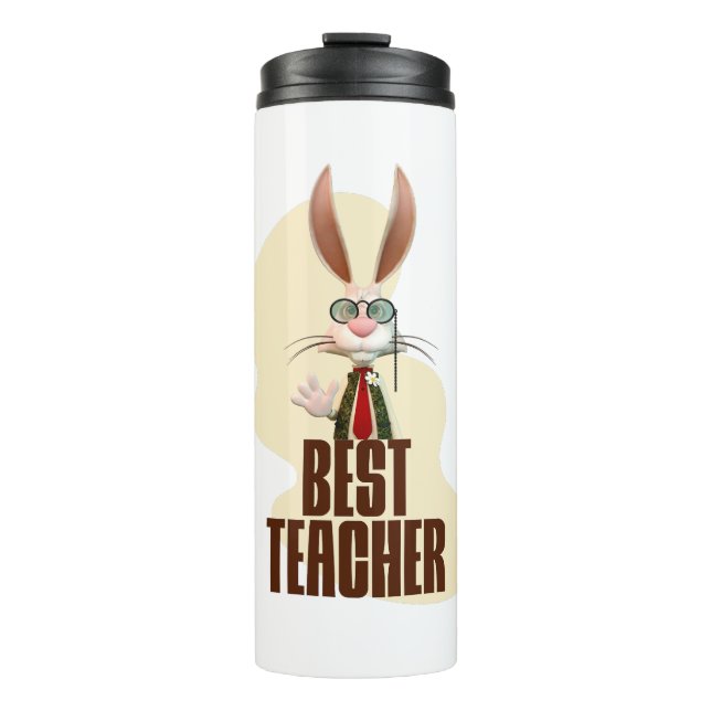 Bouteilles Isothermes Lapin drôle Meilleur Enseignant (Devant)