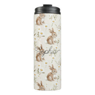 Bouteilles Isothermes Lapins Fleurs de Marguerite