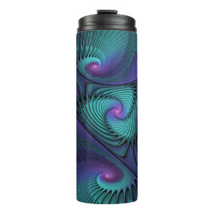 Bouteilles Isothermes L'art fractal abstrait moderne rencontre le turquo