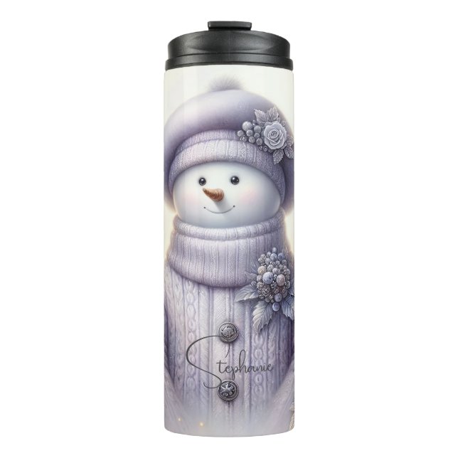 Bouteilles Isothermes Lavender Floral Winter Snowman (Devant)