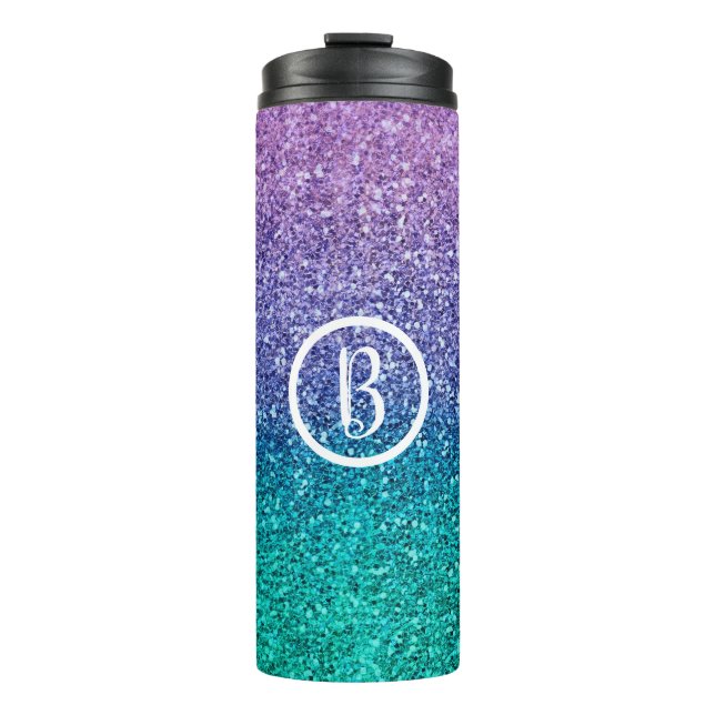Bouteilles Isothermes Lavender Purple & Teal Aqua Green Sparkly Glitter (Devant)