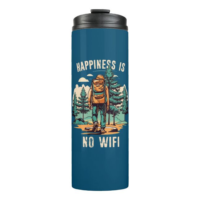 Bouteilles Isothermes Le Bonheur N'Est Pas Un Backpacking Wifi (Devant)