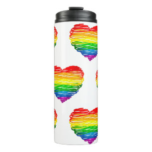 Bouteilles Isothermes Le cœur arc-en-ciel de SlipperyJoe griffonné tourb
