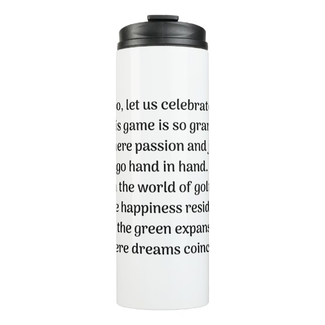 Bouteilles Isothermes Le frisson du golfeur (Devant)