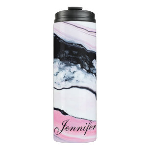 Bouteilles Isothermes Le MARBRE ROSE BLANC NOIR À LA MODE Girly AJOUTEN