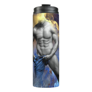 Bouteilles Isothermes le physique d'homme musclé en nuances de gris de S