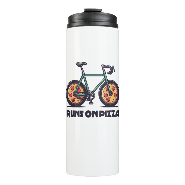 Bouteilles Isothermes Le vélo fonctionne à la pizza (Devant)