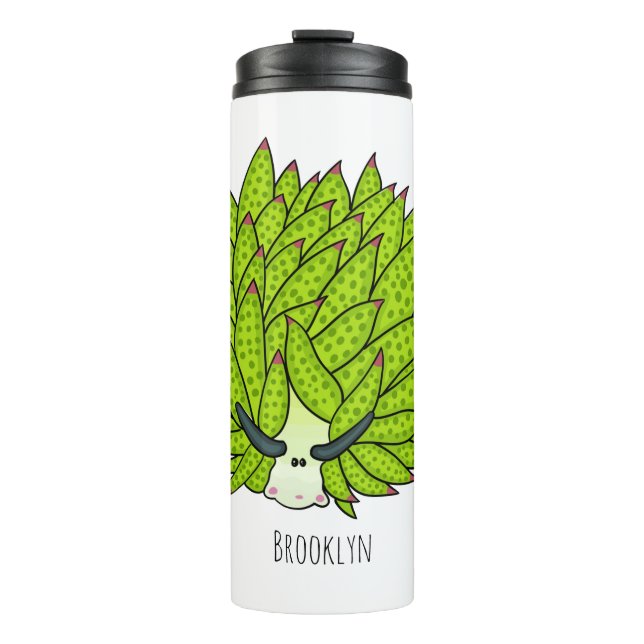 Bouteilles Isothermes Leaf slug cartoon illustration (Devant)