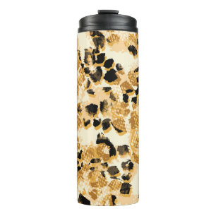 Bouteilles Isothermes Leopard Chic : Elégance Motif Vintage.