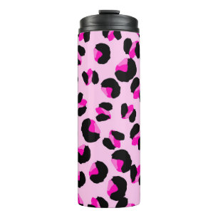 Bouteilles Isothermes Léopard rose. Motif de peau animale. Leopard. Pant