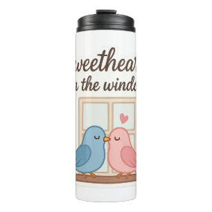 Bouteilles Isothermes Les amoureux sur la fenêtre - Sticker Lovebirds