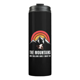 Bouteilles Isothermes Les montagnes m'appellent et je dois partir skieur
