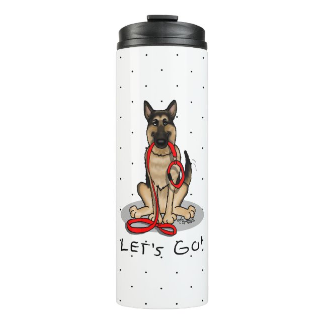 Bouteilles Isothermes Let's Go! Walk German Shepherd Dog (black tan) (Devant)