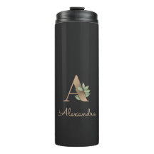 LETTRE D'OR MONOGRAPHIQUE BOtanique Élégante A