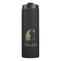 LETTRE D'OR MONOGRAPHIQUE BOtanique Élégante C