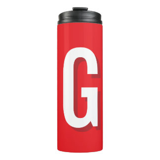 Bouteilles Isothermes Lettre initiale Monogramme Rouge Blanc Simple