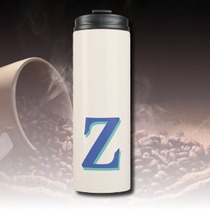 Bouteilles Isothermes LETTRE INITIALE MOYENNE Bleue 3D Tendance   Couleu