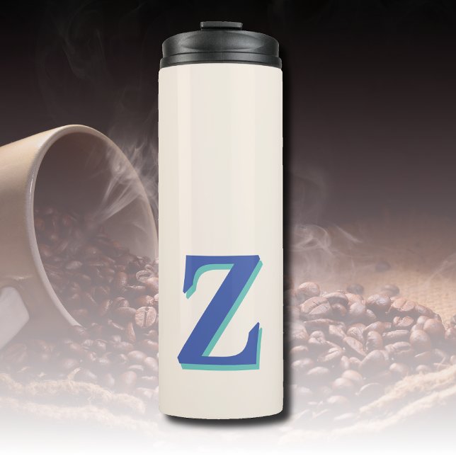 Bouteilles Isothermes LETTRE INITIALE MOYENNE Bleue 3D Tendance | Couleu (Créateur téléchargé)