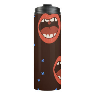 Bouteilles Isothermes Lèvres dessinées à la main : Motif mignon à la bou
