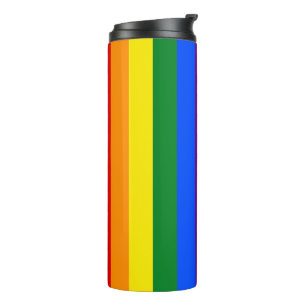 Bouteilles Isothermes LGBTQ+ Arc-en-ciel en bandes pour le mois de la fi