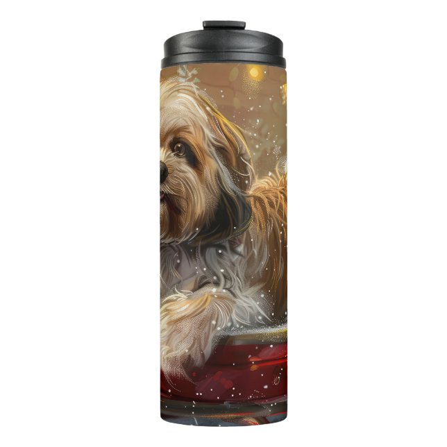 Bouteilles Isothermes Lhasa Apso Chien Fête de Noël (Devant)