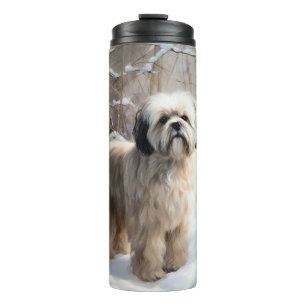 Bouteilles Isothermes Lhassa Apso Laisse Neige Noël