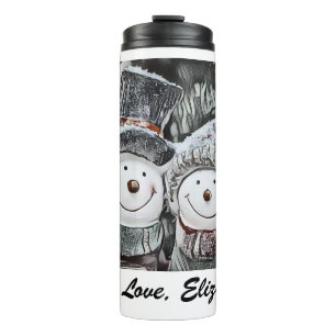 Bouteilles Isothermes L'hiver, Noël Snowman et la femme des neiges dessi