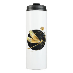Bouteilles Isothermes libellule d'or en cercle noir