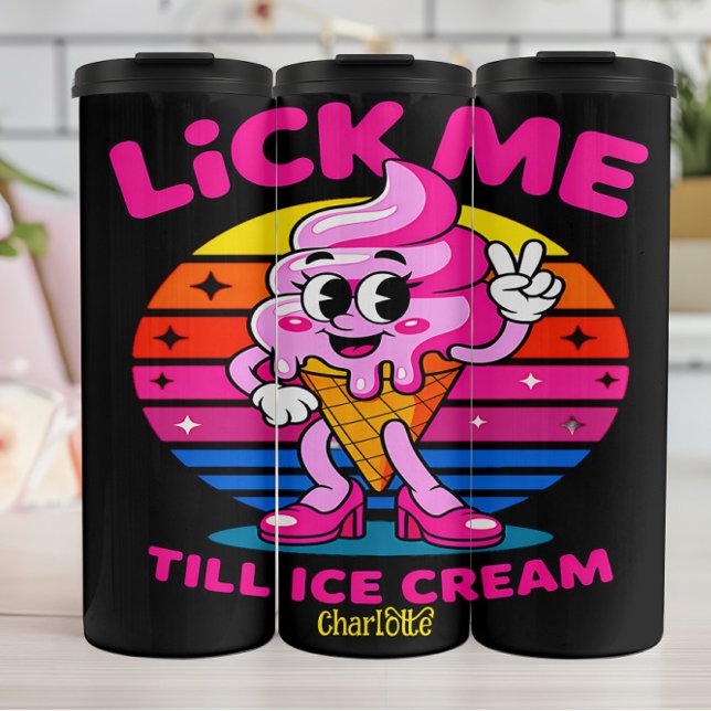 Bouteilles Isothermes Lick Me Till Ice Cream" - Drôle Cartoon (Créateur téléchargé)