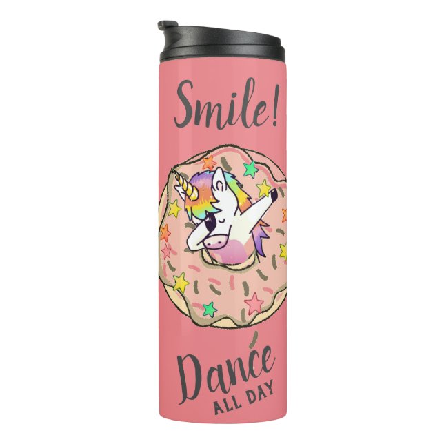 Bouteilles Isothermes Licorne Arc-en-Ciel Pose de Danse Dab Donut Rose P (Tourné sur la droite)