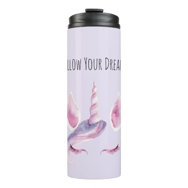 Bouteilles Isothermes Licorne rose violet  (Devant)